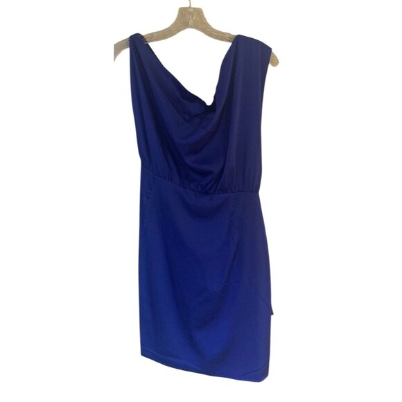 RUNAWAY THE LABEL Royal Blue Charisma Off Shoulder Wrap Front Mini Dress NWT XL - Picture 8 of 8